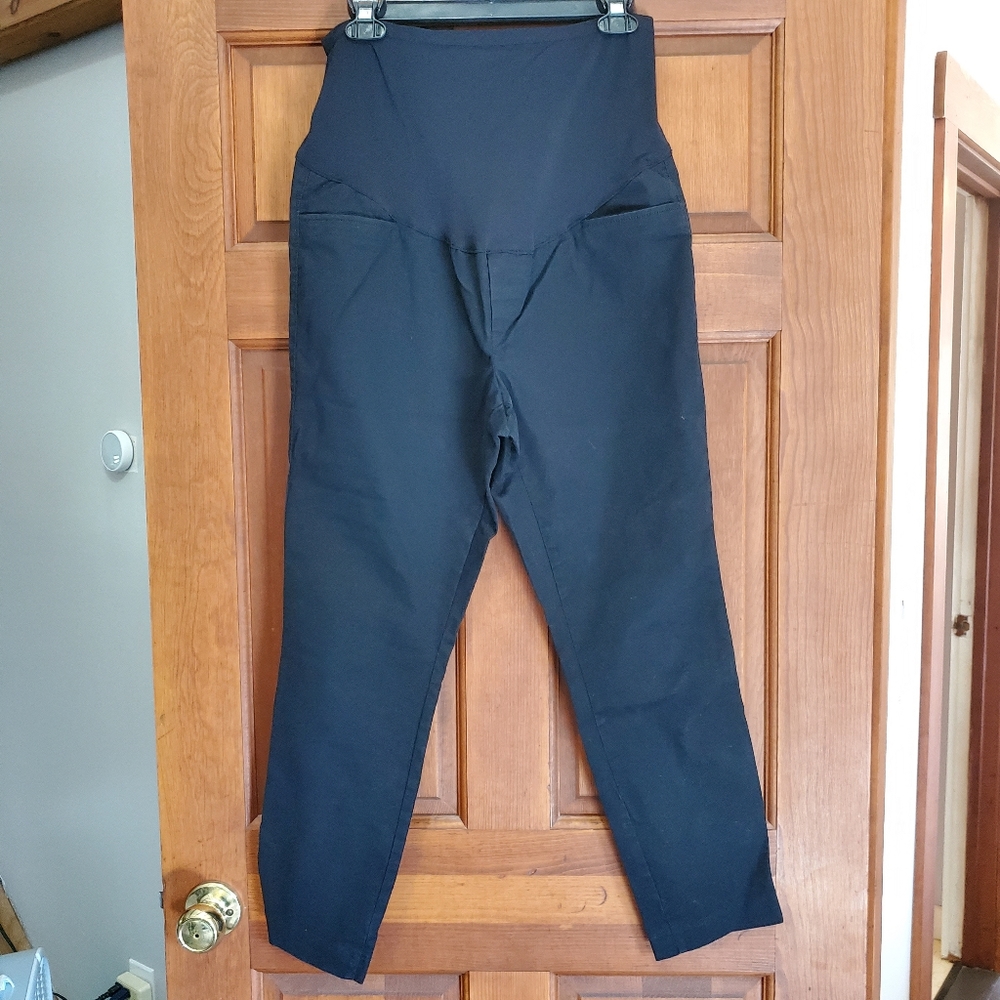 Maternity Pixie Cropped Chino Pants, Old Navy, Black, Size 10